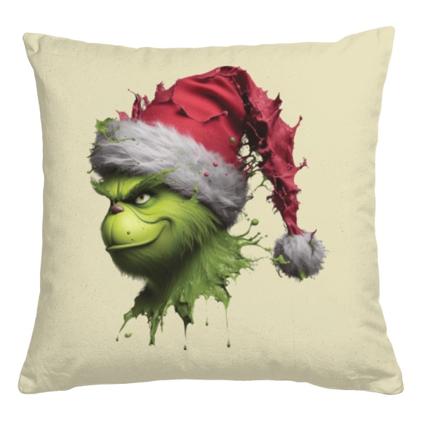 Polštář bavlněný  s potiskem Rozprskaný Grinch polštář